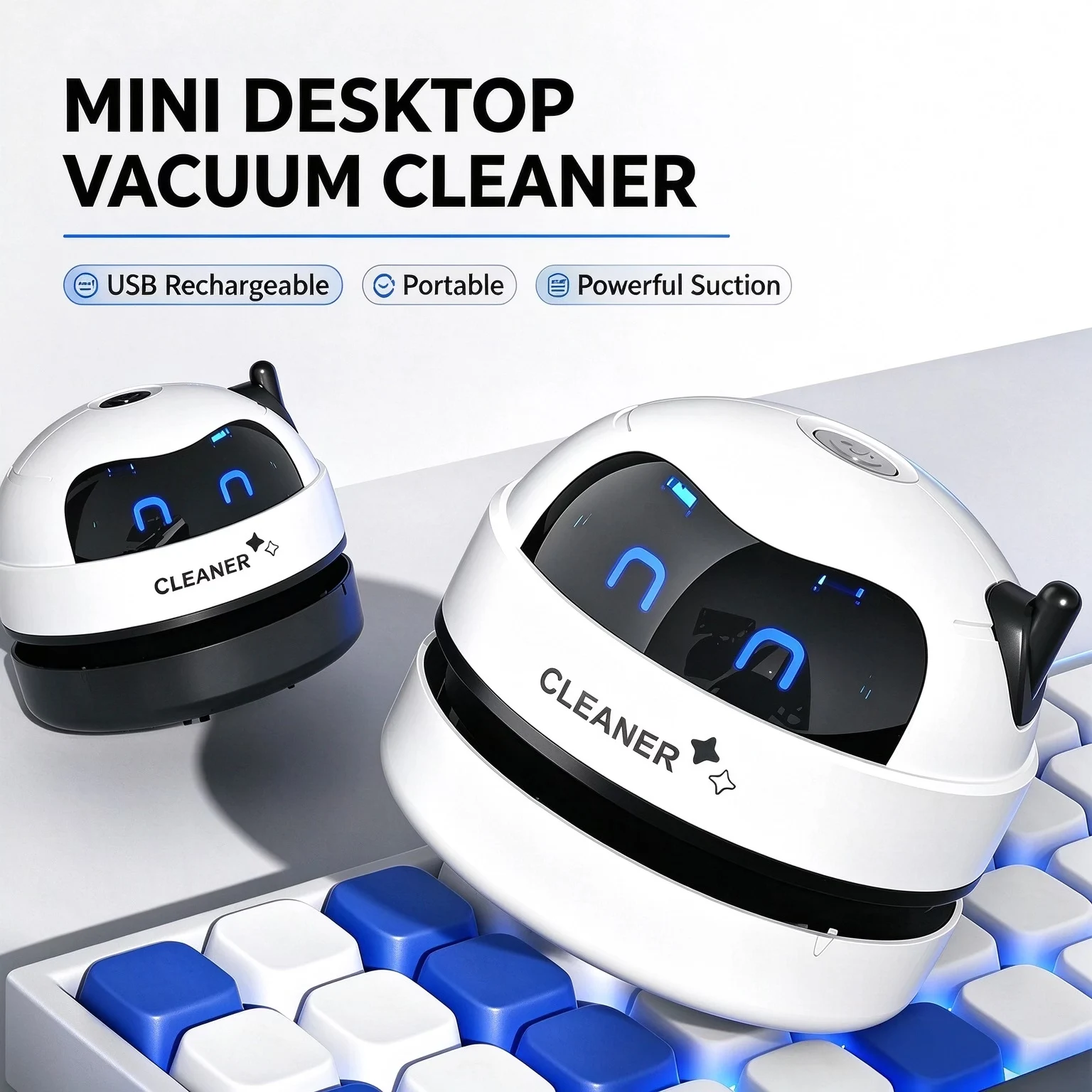 Mini Desktop Vacuum Cleaner For Eraser Dust - Aspirateur de bureau miniature portable 360