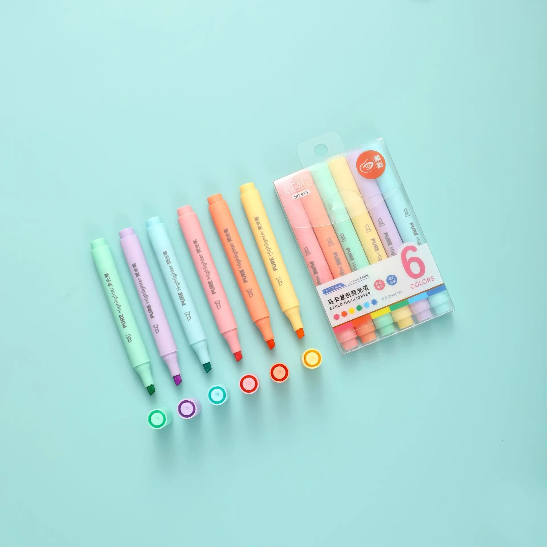 6 stylos surligneurs macaron d - Pastel Highlighter Set Double Ended avis et prix