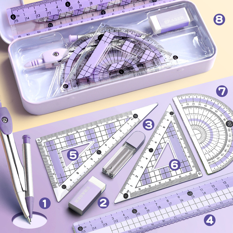 Ensemble de 8 instruments de g - Math Geometry Set With Compass avis et prix