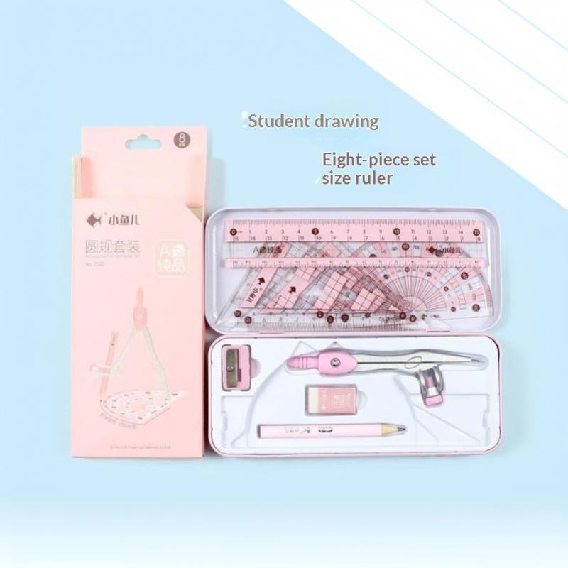 Ensemble de 8 pièces de matéri - Math Geometry Set With Compass avis et prix